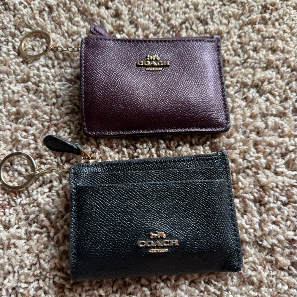 Coach Black and Purple Keychain Wallets